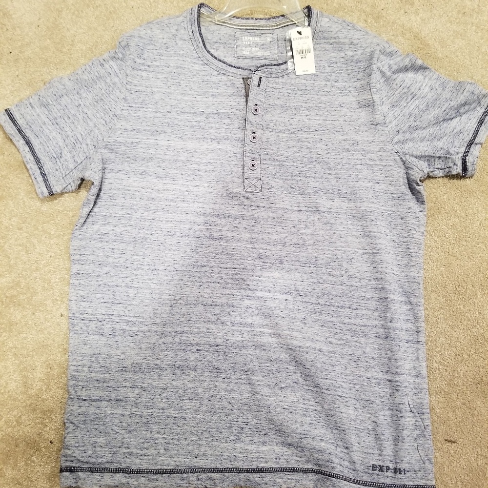 Express Light Blue Jersey style shirt NWT MED
